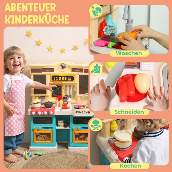 Kinderspielküche mit Wasserhahn Licht Sound und viel Zubehör ab 3 Jahre