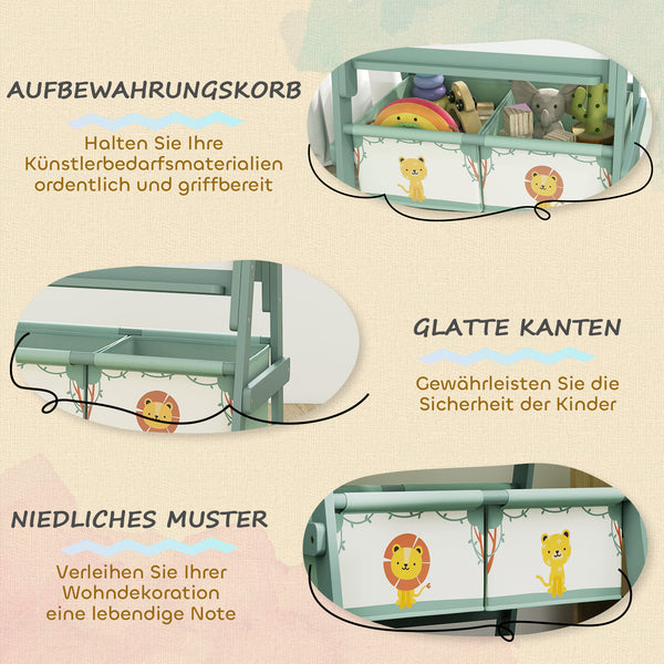 Kinderstaffelei 3 in 1 Tafel Whiteboard mit Papierrolle für Kinder