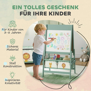 Kinderstaffelei 3 in 1 Tafel Whiteboard mit Papierrolle für Kinder