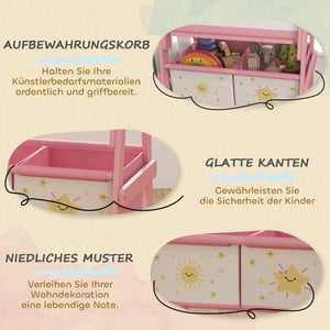 Kinderstaffelei Tafel Whiteboard Papierrolle für 3-8 Jahre rosa