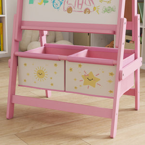 Kinderstaffelei Tafel Whiteboard Papierrolle für 3-8 Jahre rosa
