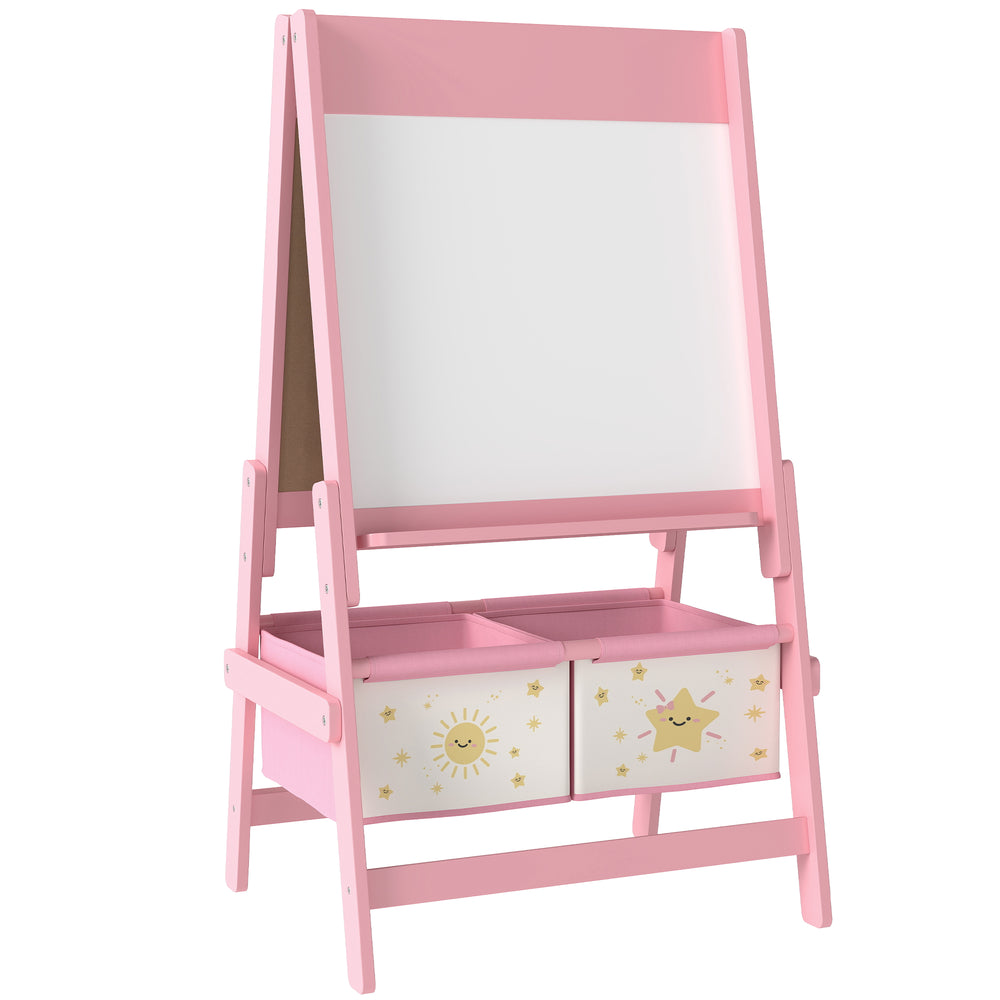 Kinderstaffelei Tafel Whiteboard Papierrolle für 3-8 Jahre rosa