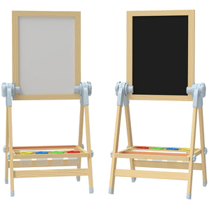 Kinderstaffelei höhenverstellbar mit Whiteboard und Tafel Holz