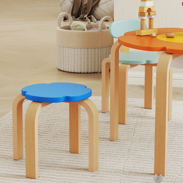 Kindertisch Stuhl Set mit Aufbewahrung für Kinder aus Holz bunt