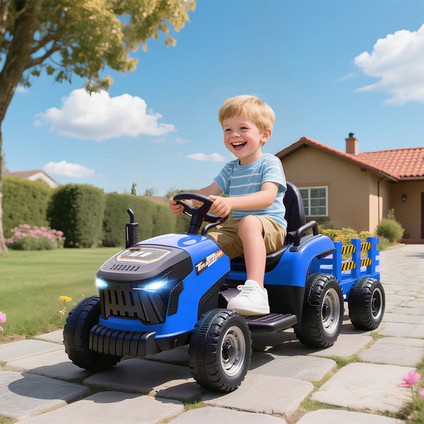 Kindertraktor elektrisch mit Fernbedienung für 3-8 Jahre blau