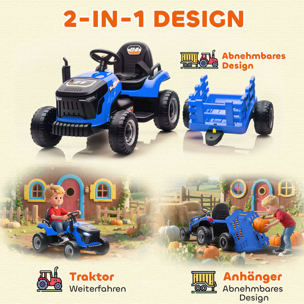 Kindertraktor elektrisch mit Fernbedienung für 3-8 Jahre blau