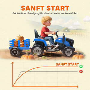 Kindertraktor elektrisch mit Fernbedienung für 3-8 Jahre blau