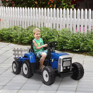 Kindertraktor Elektrofahrzeug mit Fernbedienung 3-6 km/h MP3 Blau