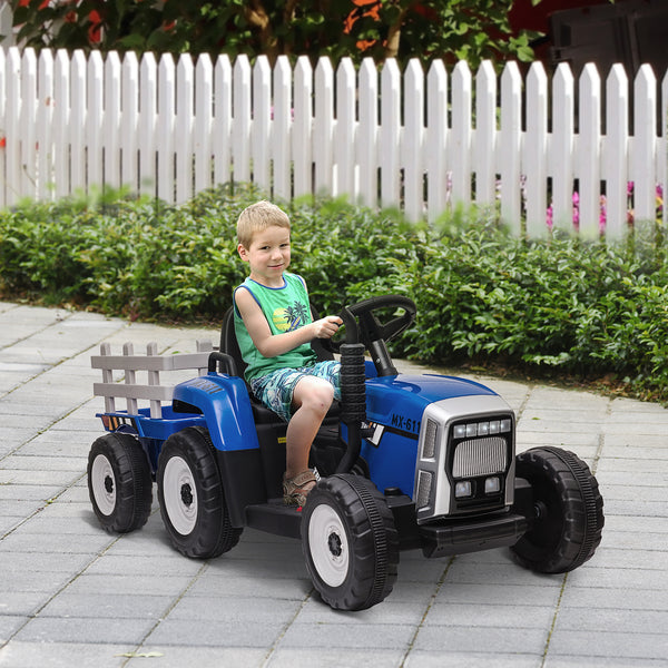 Kindertraktor Elektrofahrzeug mit Fernbedienung 3-6 km/h MP3 Blau