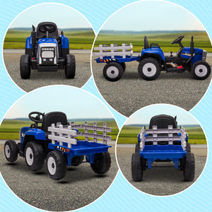 Kindertraktor Elektrofahrzeug mit Fernbedienung 3-6 km/h MP3 Blau