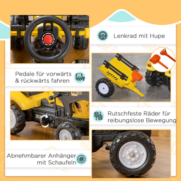 Kinder Trettraktor mit Frontlader und Pedalantrieb ab 3 Jahren