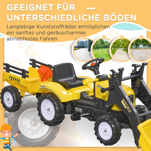 Kinder Trettraktor mit Frontlader und Pedalantrieb ab 3 Jahren