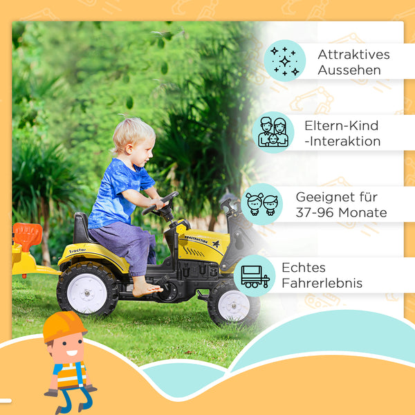 Kinder Trettraktor mit Frontlader und Pedalantrieb ab 3 Jahren