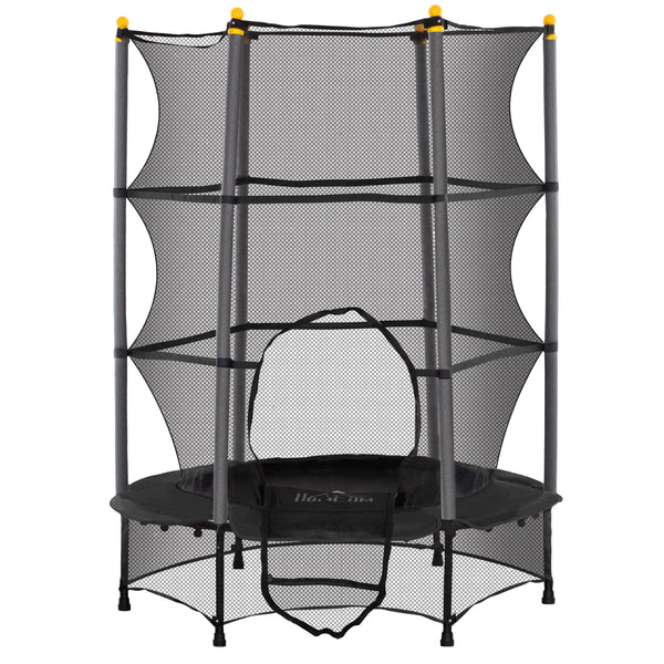 Kindertrampolin Ø140cm Sicherheitsnetz bis 50kg belastbar, Schwarz