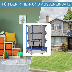 Kindertrampolin Ø140cm mit Sicherheitsnetz bis 50kg Blau