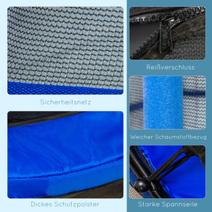 Kindertrampolin Ø140cm mit Sicherheitsnetz bis 50kg Blau