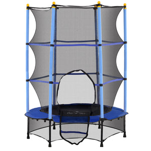 Kindertrampolin Ø140cm mit Sicherheitsnetz bis 50kg Blau