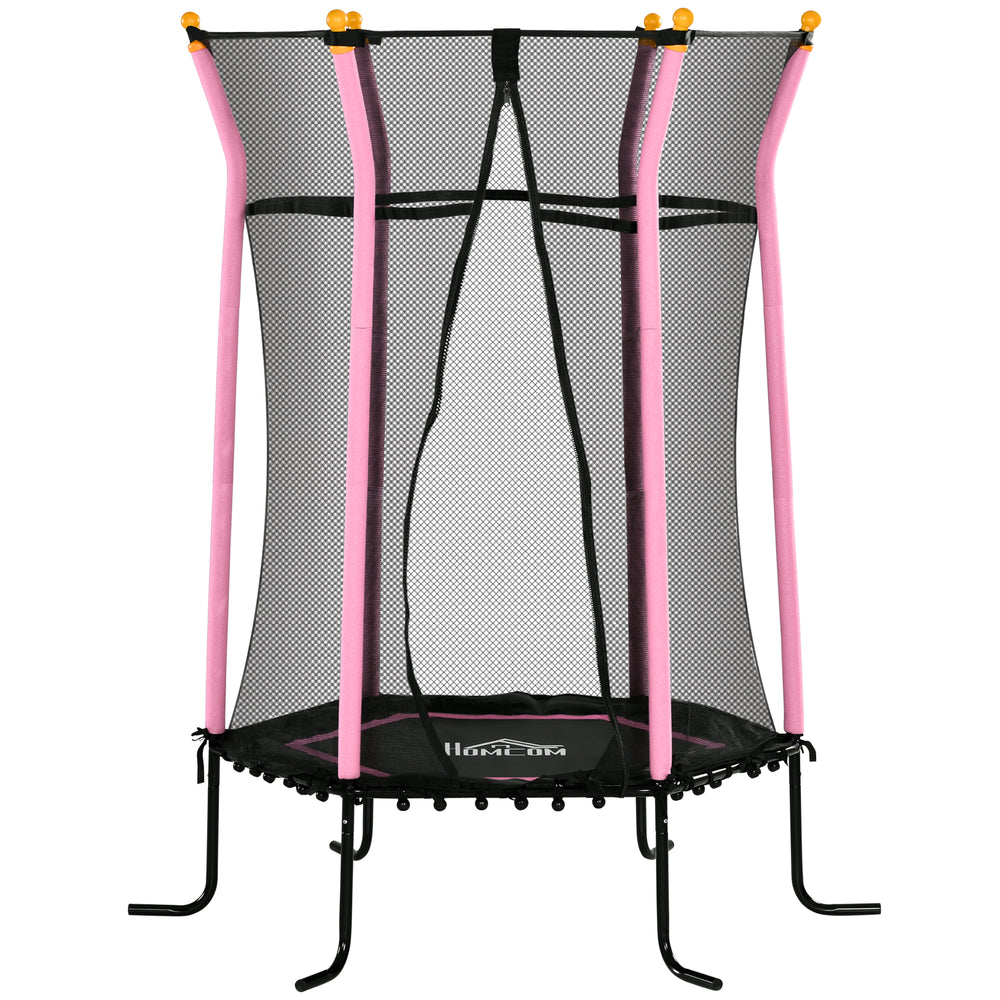 Kindertrampolin Ø163,5cm Sicherheitsnetz bis 50kg belastbar Rosa