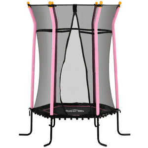 Kindertrampolin Ø163,5cm Sicherheitsnetz bis 50kg belastbar Rosa
