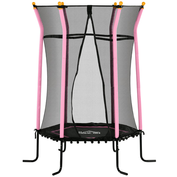 Kindertrampolin Ø163,5cm Sicherheitsnetz bis 50kg belastbar Rosa