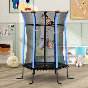 Kindertrampolin Ø163,5cm Sicherheitsnetz Kinder 3-10 Jahre Blau