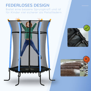 Kindertrampolin Ø163,5cm Sicherheitsnetz Kinder 3-10 Jahre Blau