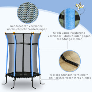 Kindertrampolin Ø163,5cm Sicherheitsnetz Kinder 3-10 Jahre Blau