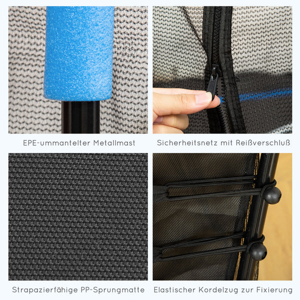 Kindertrampolin Ø163,5cm Sicherheitsnetz Kinder 3-10 Jahre Blau