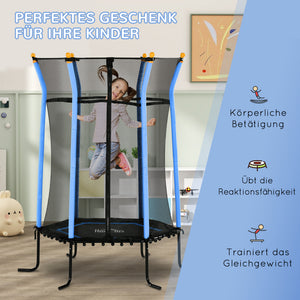 Kindertrampolin Ø163,5cm Sicherheitsnetz Kinder 3-10 Jahre Blau
