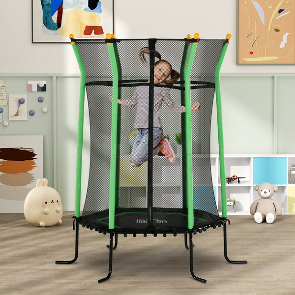 Kindertrampolin D:163,5cm Sicherheitsnetz Kinder 3-10 Jahre Grün