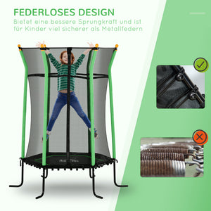 Kindertrampolin D:163,5cm Sicherheitsnetz Kinder 3-10 Jahre Grün