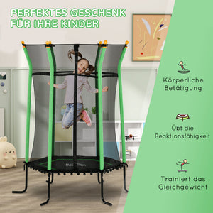Kindertrampolin D:163,5cm Sicherheitsnetz Kinder 3-10 Jahre Grün