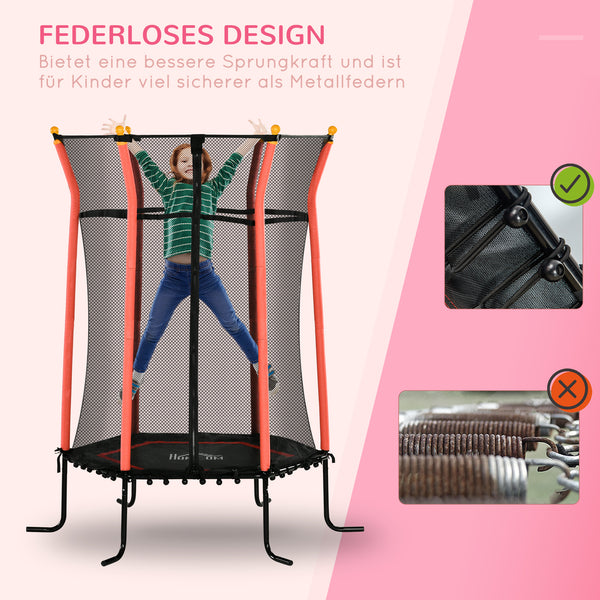 Kindertrampolin D:163,5cm Sicherheitsnetz Kinder 3-10 Jahre Rot