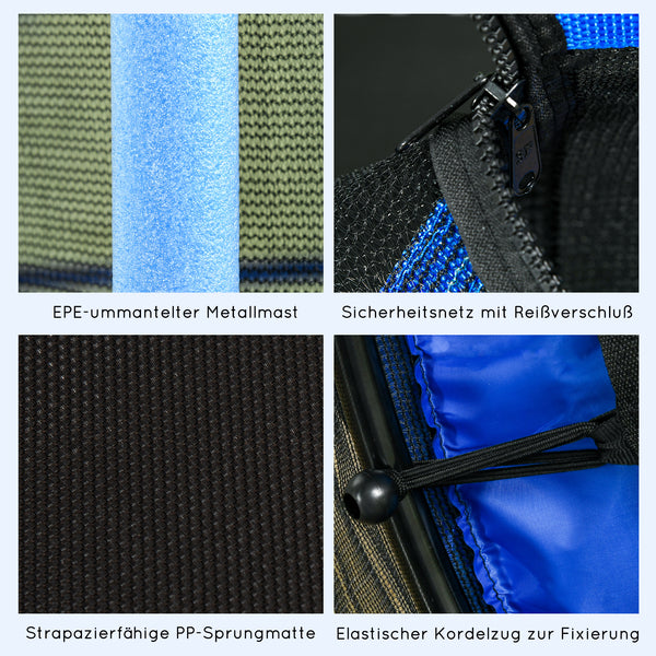 Kindertrampolin Ø163cm mit Sicherheitsnetz bis 50kg Blau