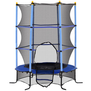 Kindertrampolin Ø163cm mit Sicherheitsnetz bis 50kg Blau