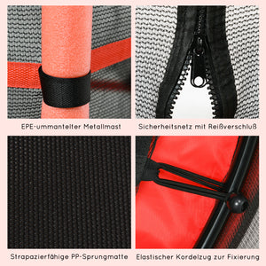 Kindertrampolin Ø163cm mit Sicherheitsnetz bis 50kg Rot
