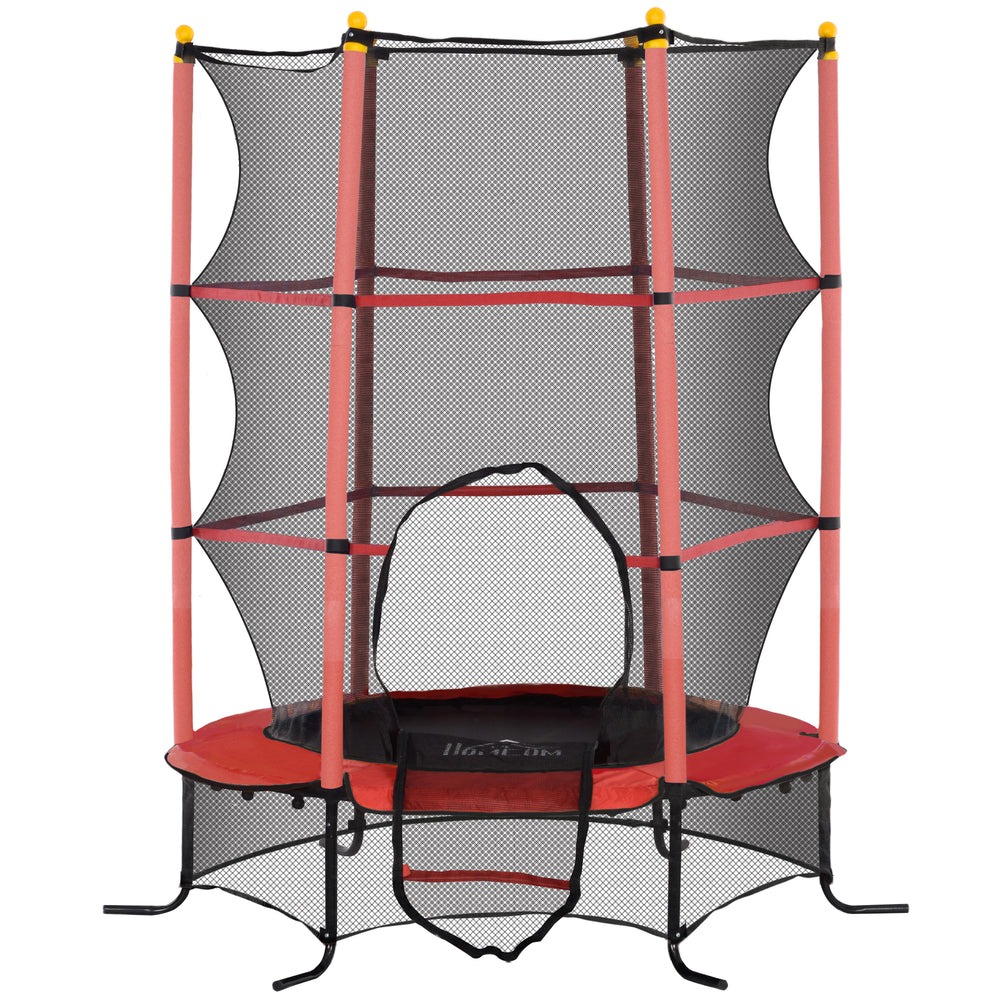 Kindertrampolin Ø163cm mit Sicherheitsnetz bis 50kg Rot