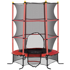 Kindertrampolin Ø163cm mit Sicherheitsnetz bis 50kg Rot