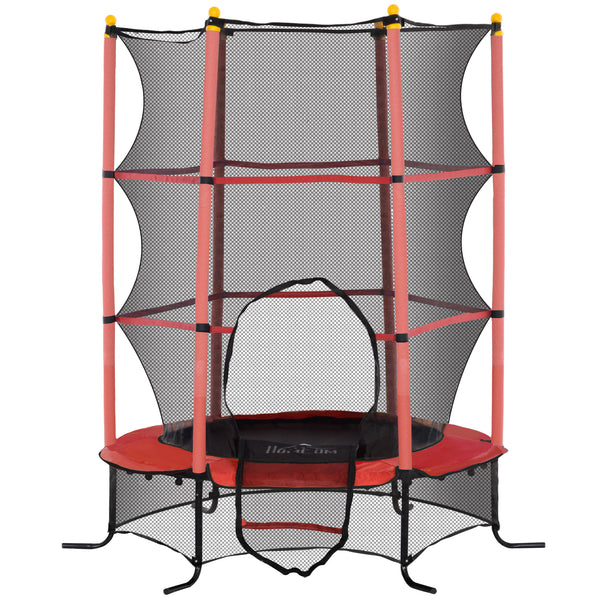 Kindertrampolin Ø163cm mit Sicherheitsnetz bis 50kg Rot