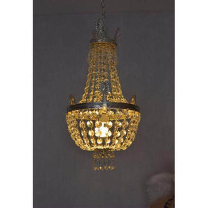 KRONLEUCHTER KORBLÜSTER BIEDERMEIER KRISTALLLEUCHTER VINTAGE