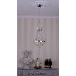 KRONLEUCHTER ANTIK LÜSTER SILBER KRISTALLLEUCHTER DECKENLÜSTER LAMPE