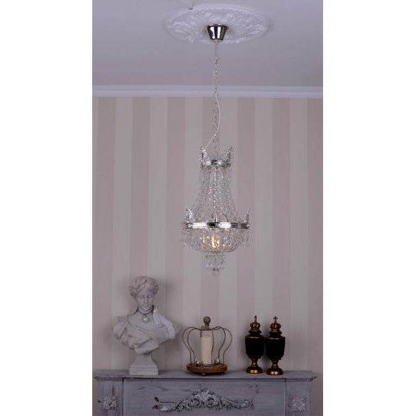 KRONLEUCHTER ANTIK LÜSTER SILBER KRISTALLLEUCHTER DECKENLÜSTER LAMPE