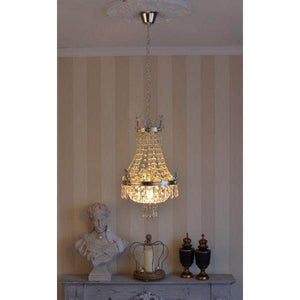 KRONLEUCHTER ANTIK LÜSTER SILBER KRISTALLLEUCHTER DECKENLÜSTER LAMPE
