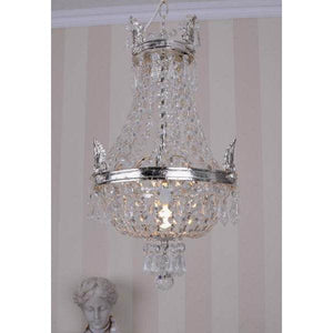 KRONLEUCHTER ANTIK LÜSTER SILBER KRISTALLLEUCHTER DECKENLÜSTER LAMPE