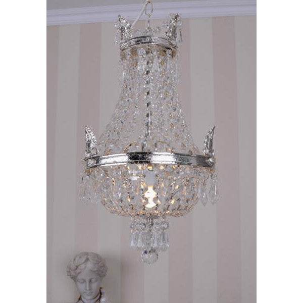 KRONLEUCHTER ANTIK LÜSTER SILBER KRISTALLLEUCHTER DECKENLÜSTER LAMPE