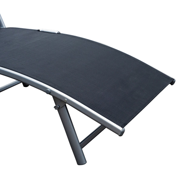 Klappbare Liegestuhl mit Kissen 137x635x1005cm Schwarz