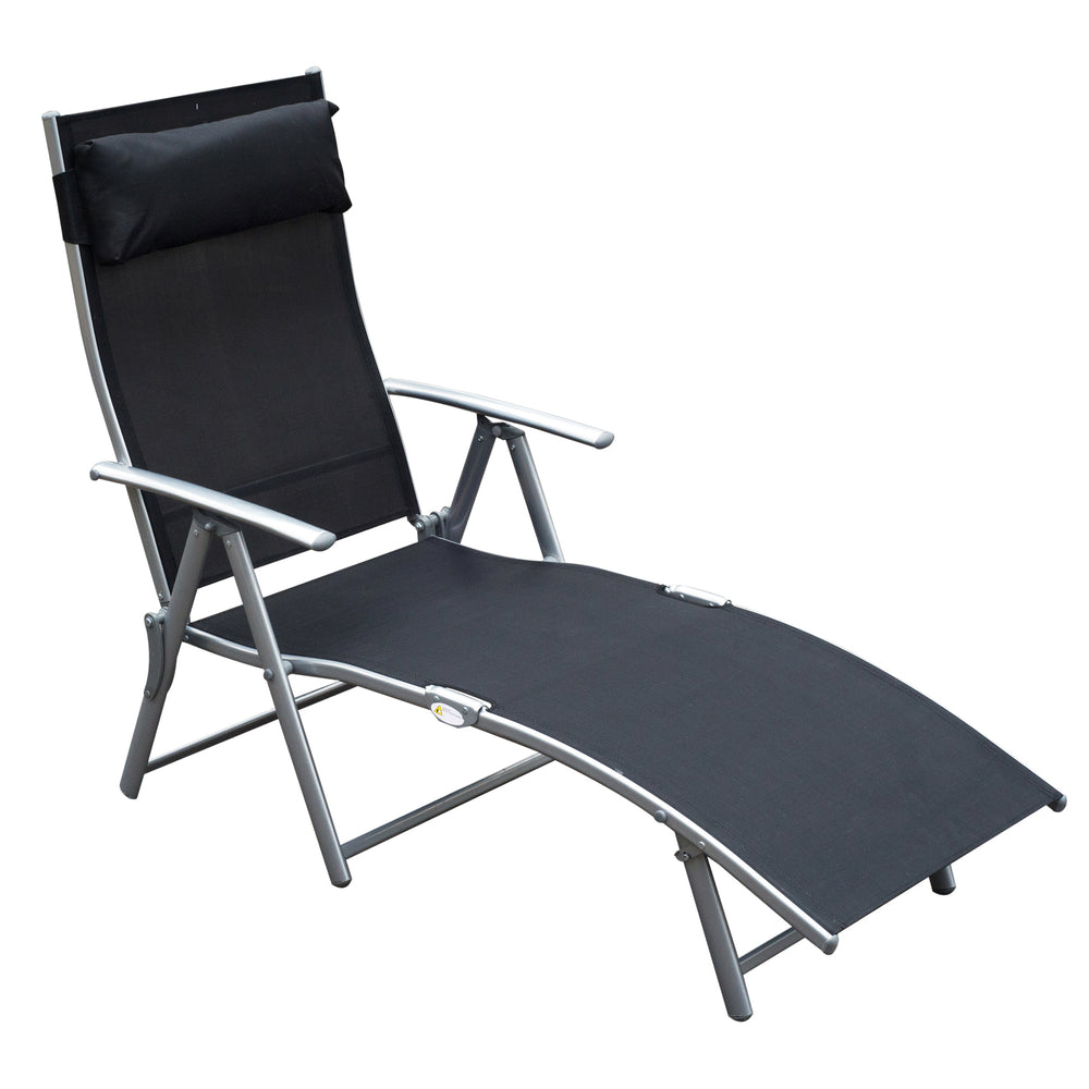 Lettino prendisole pieghevole con cuscino 137x635x1005cm Nero