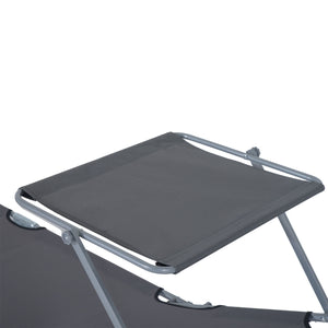 Klappbare Liegestuhl mit Sonnenschutz 187x58x36cm Grau