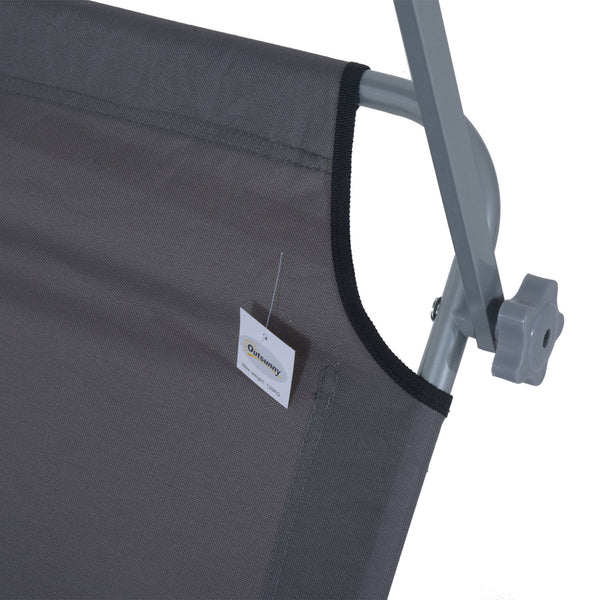 Klappbare Liegestuhl mit Sonnenschutz 187x58x36cm Grau