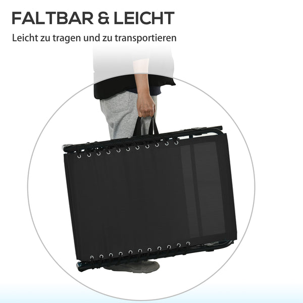 Klappbare Sonnenliege 4-stufig verstellbar Schwarz